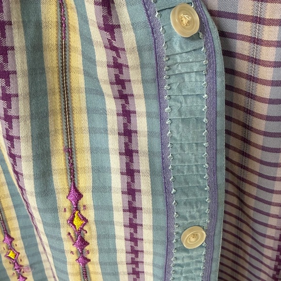 Robert Graham Longsleeve Shirt: Lavendar, Yellow, Blue - Picture 4 of 7